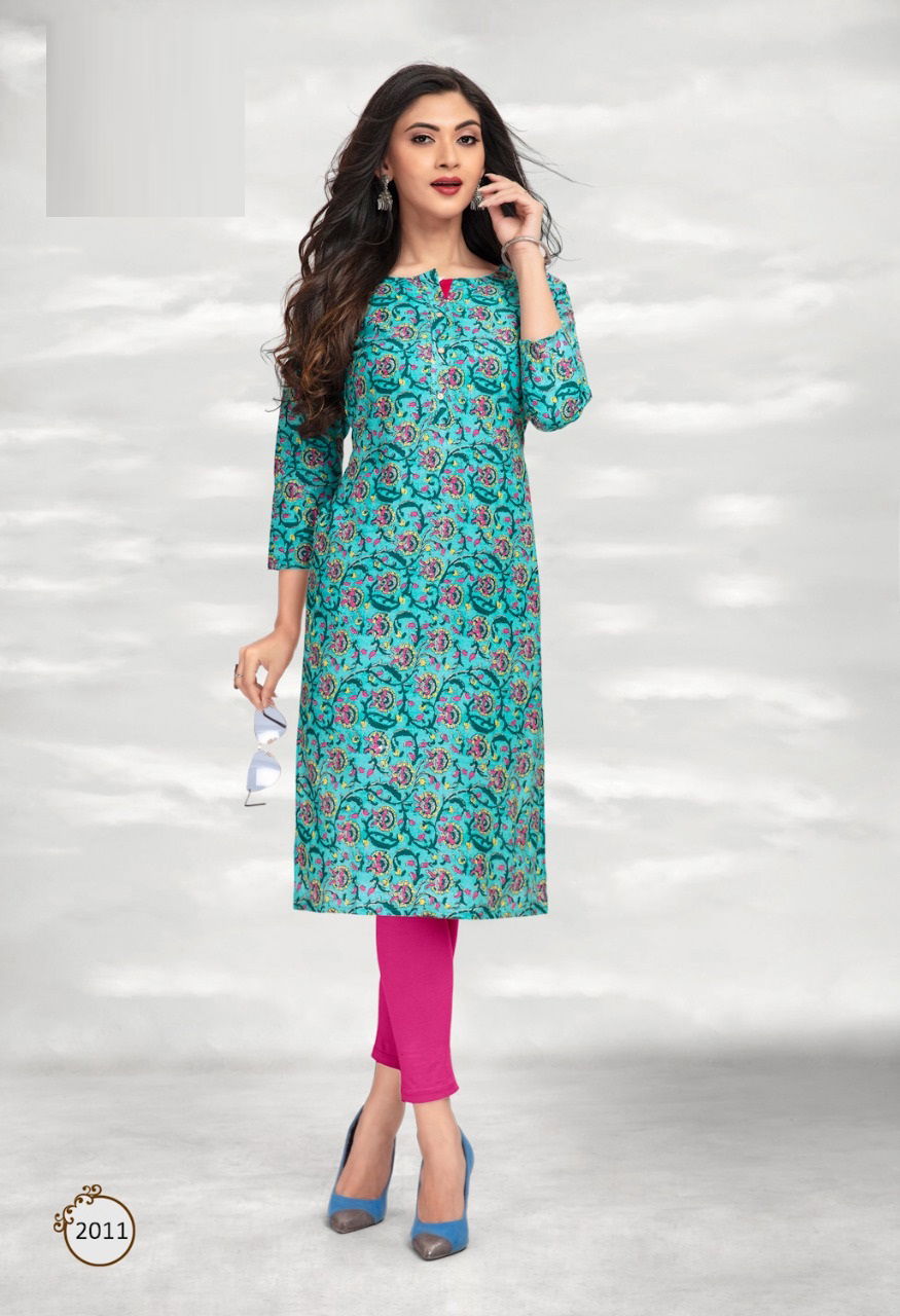 Traditional 2 Cotton Regular Wear Printed Designer Kurti Collection
